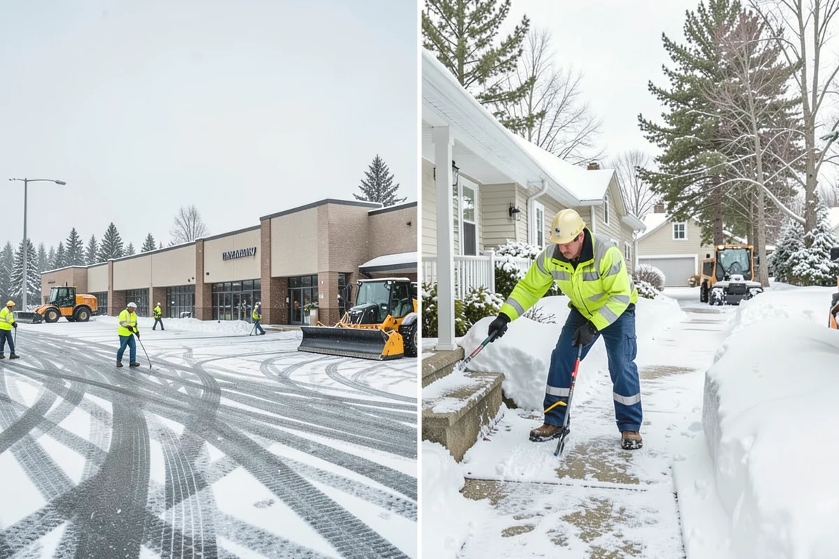 Gas Station Sidewalk Clearing in Ruston, Pierce County, WA - Clear the store entrance and threshold before it packs down