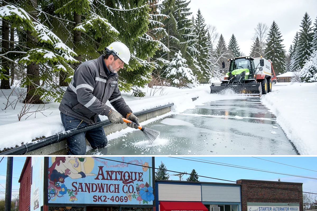 Gas Station Sidewalk Clearing in Ruston, Pierce County, WA - Gas station demand is steady from late November through February, with 24-hour turnover keeping threshold ice a constant refreeze...