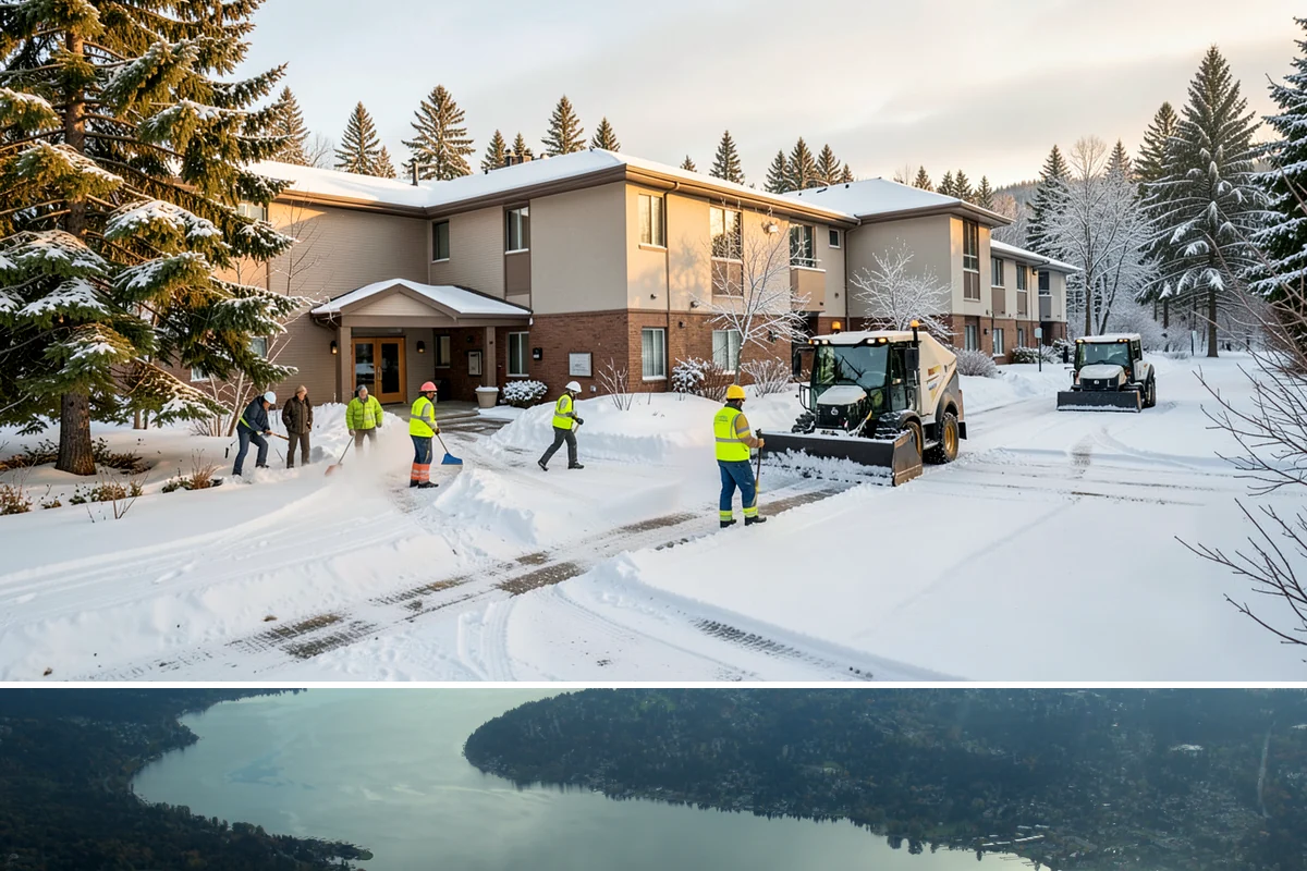 Gas Station Sidewalk Clearing in Sammamish, King County, WA - Gas station demand is steady from late November through February, with 24-hour turnover keeping threshold ice a constant refreeze...