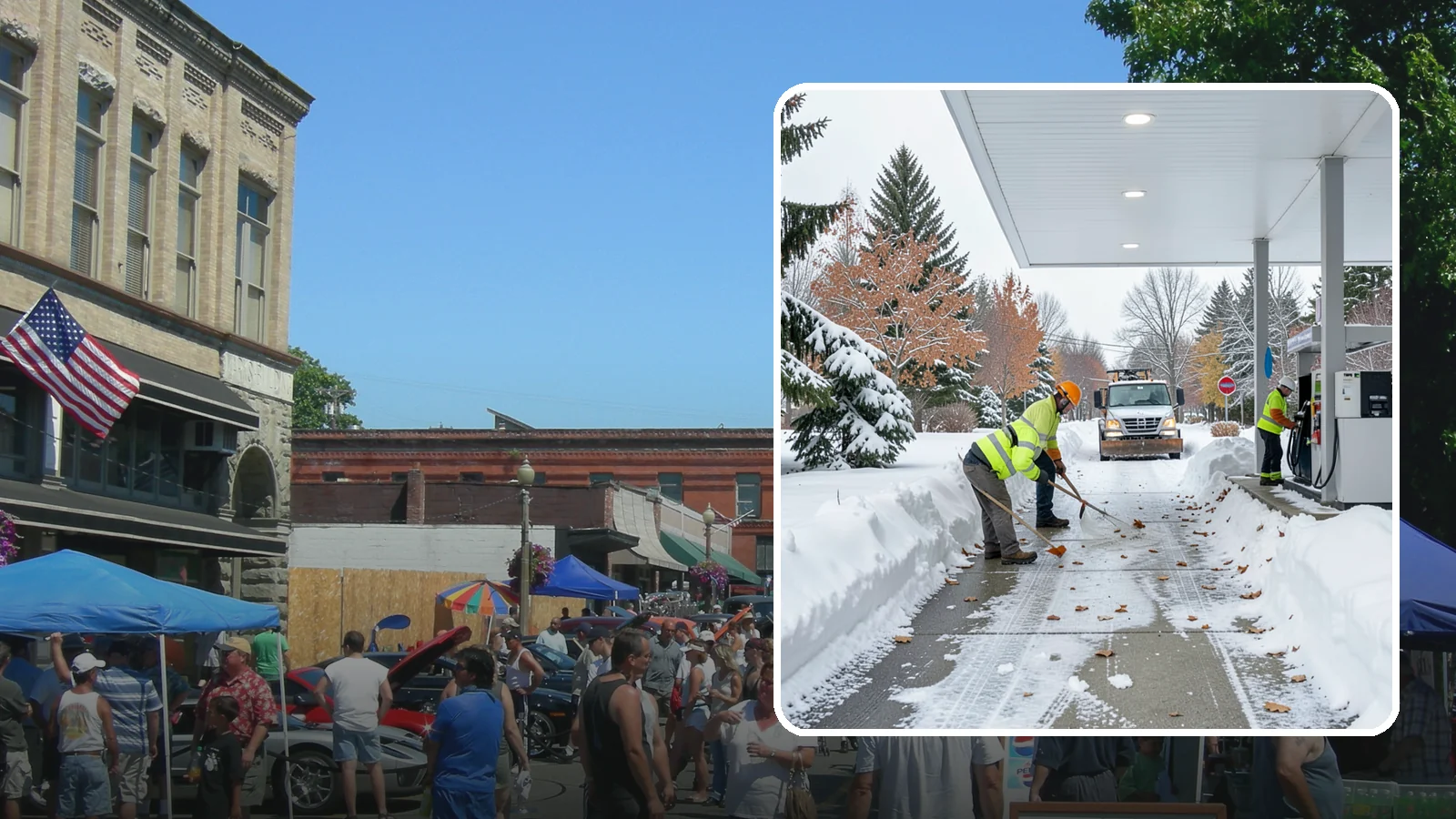 Gas Station Sidewalk Clearing in Snohomish, Snohomish County, WA - Store-entrance and pump-walk clearing for Western Washington gas stations, keeping the high-turnover foot traffic safe around the...