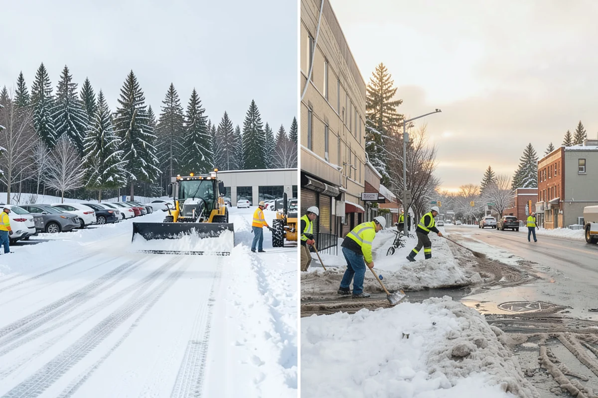 Gas Station Sidewalk Clearing in South Prairie, Pierce County, WA - Clear the store entrance and threshold before it packs down