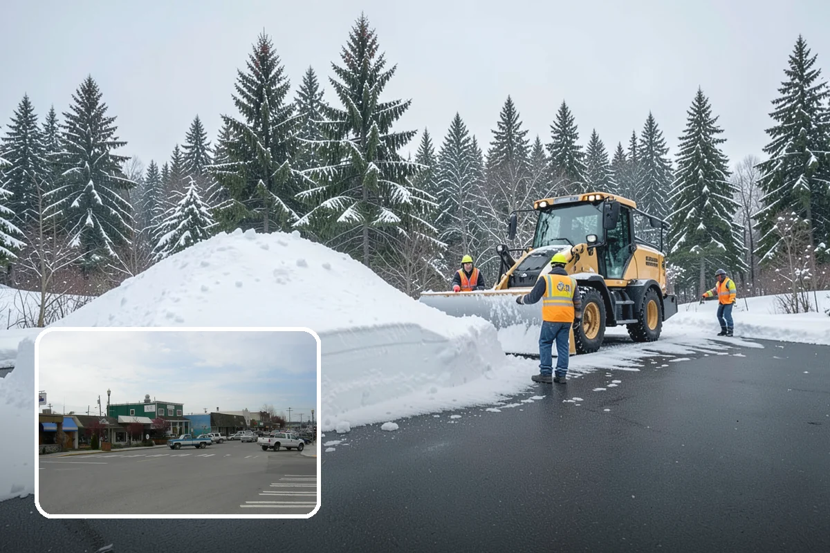 Gas Station Sidewalk Clearing in Stanwood, Snohomish County, WA - Store entrance and pump-island walks kept clear around the clock