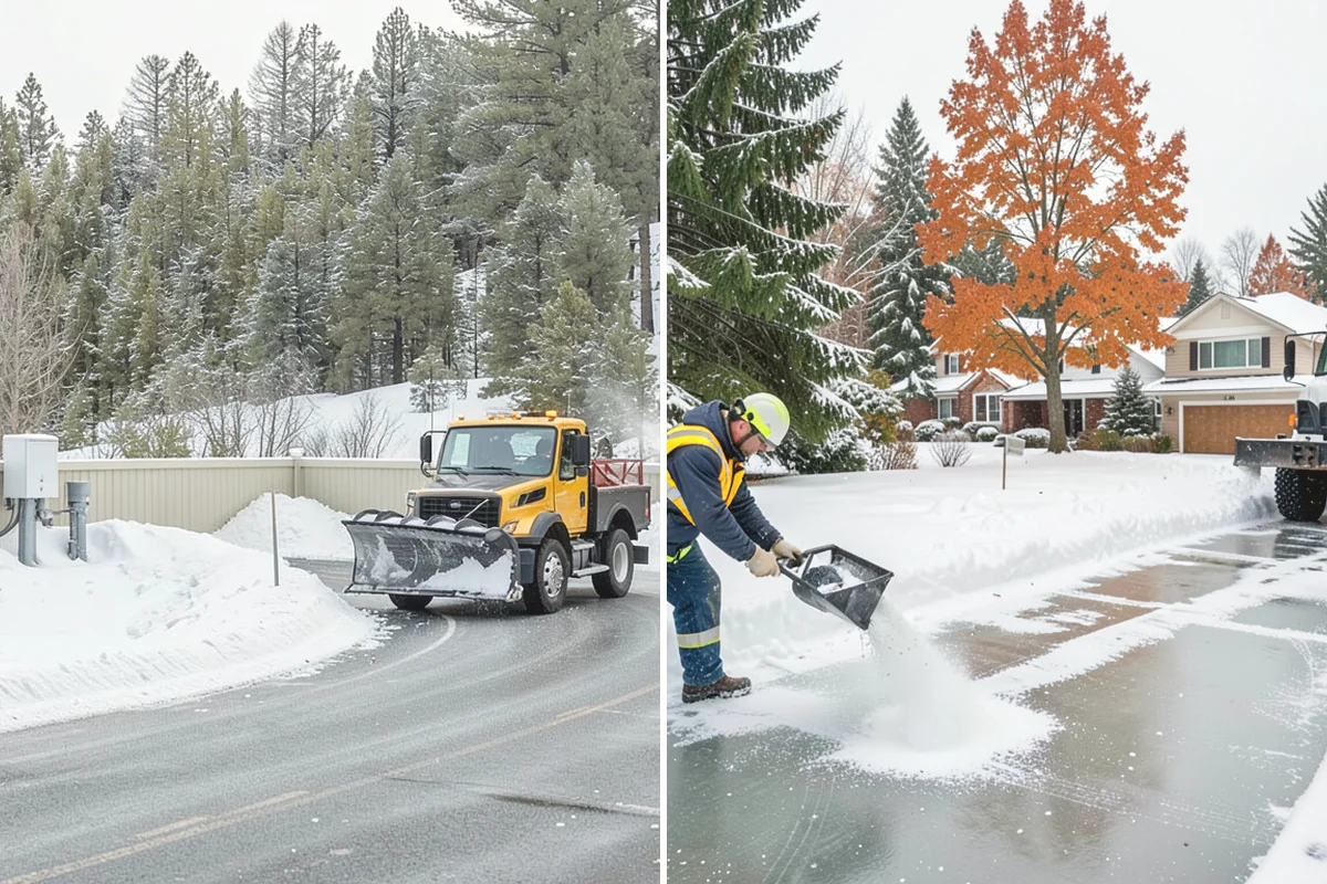 Gas Station Sidewalk Clearing in Steilacoom, Pierce County, WA - Clear the store entrance and threshold before it packs down
