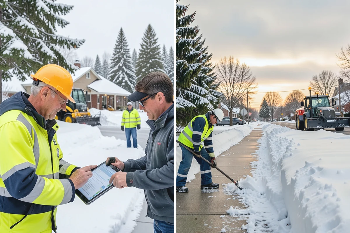 Gas Station Sidewalk Clearing in Sumner, Pierce County, WA - Clear the store entrance and threshold before it packs down