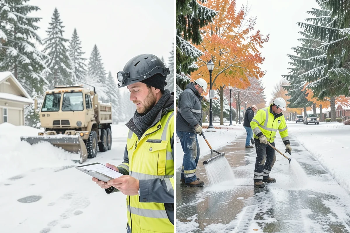 Gas Station Sidewalk Clearing in Tacoma, Pierce County, WA - Clear the store entrance and threshold before it packs down