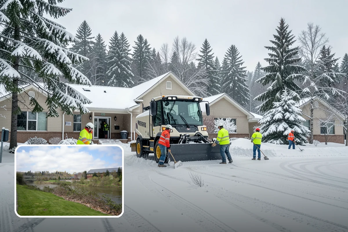 Gas Station Sidewalk Clearing in Tukwila, King County, WA - Store entrance and pump-island walks kept clear around the clock