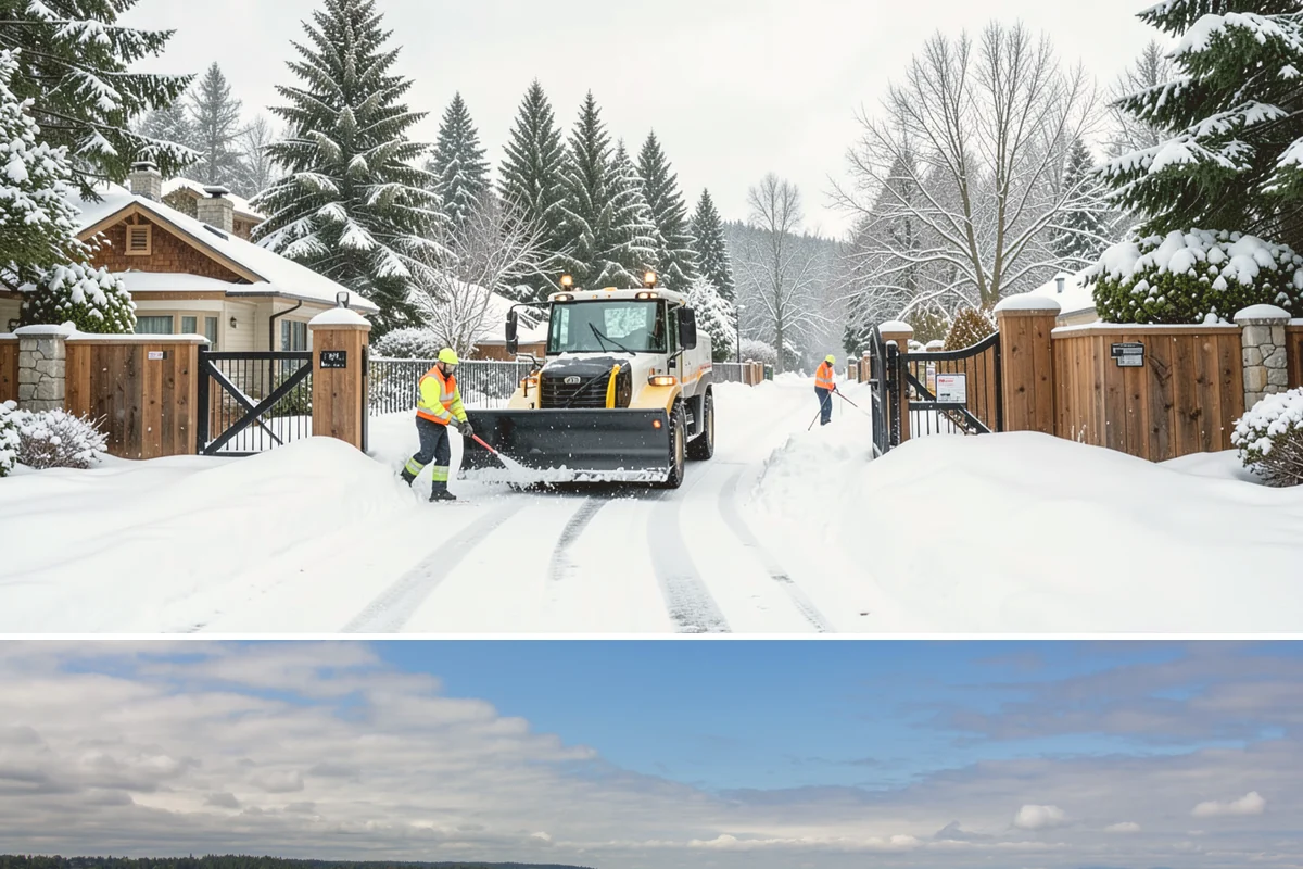 Gas Station Sidewalk Clearing in University Place, Pierce County, WA - Gas station demand is steady from late November through February, with 24-hour turnover keeping threshold ice a constant refreeze...