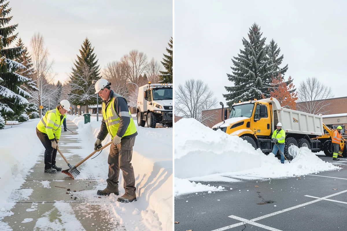 Gas Station Sidewalk Clearing in Wilkeson, Pierce County, WA - Clear the store entrance and threshold before it packs down