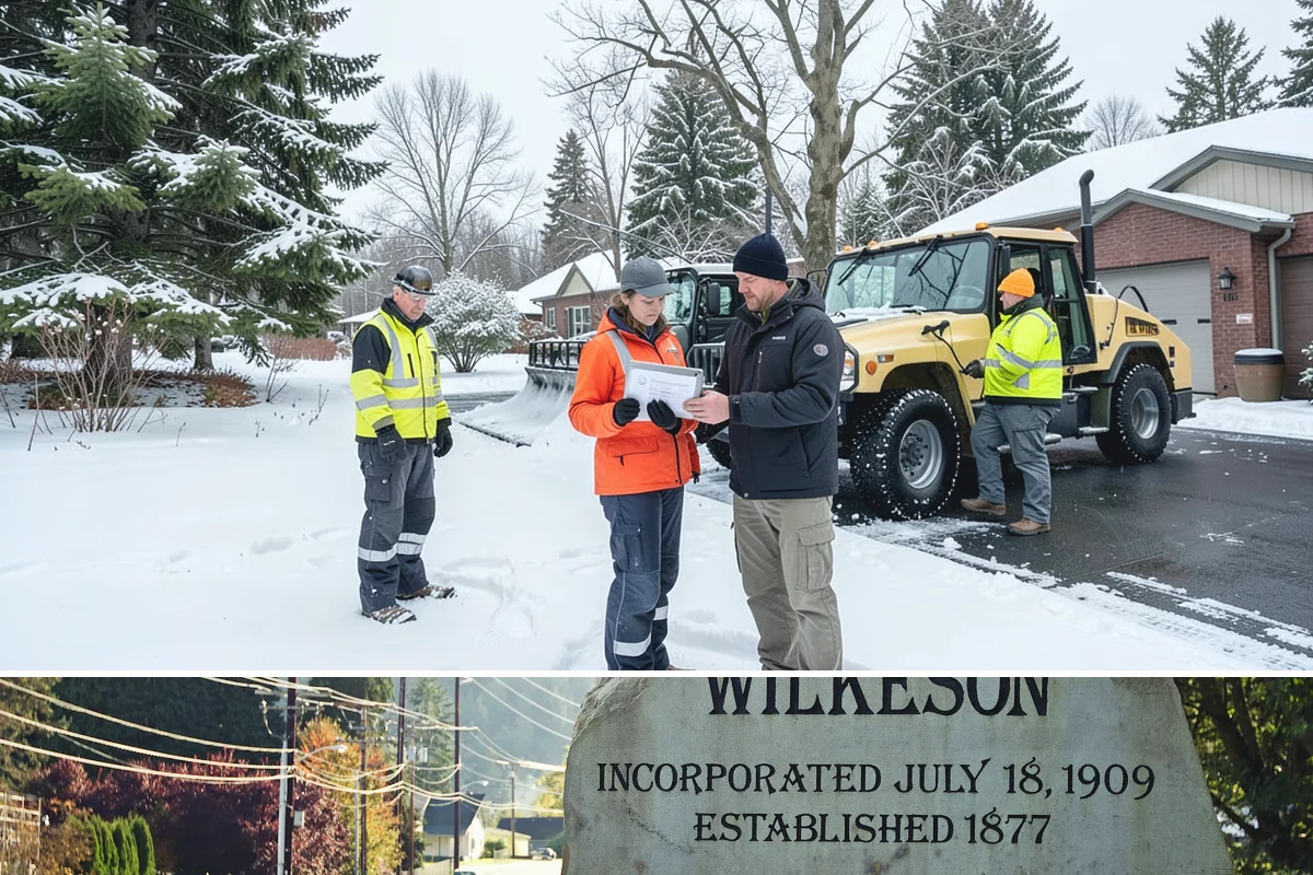 Gas Station Sidewalk Clearing in Wilkeson, Pierce County, WA - Gas station demand is steady from late November through February, with 24-hour turnover keeping threshold ice a constant refreeze...