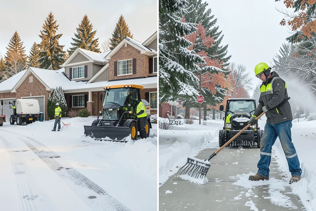 Gas Station Sidewalk Clearing in Woodinville, King County, WA - Clear the store entrance and threshold before it packs down