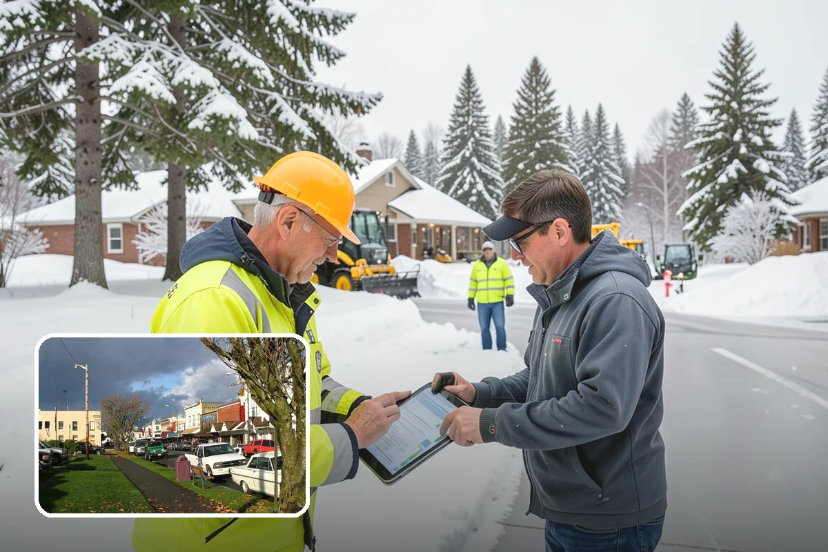 Gas Station Snow Plowing in Arlington, Snohomish County, WA - Fuel-island approaches cleared on a 24-hour basis