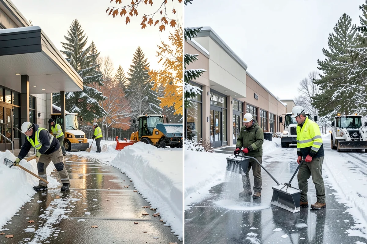 Gas Station Snow Plowing in Arlington, Snohomish County, WA - Map the fuel islands, store lot, and tanker route for 24-hour priority