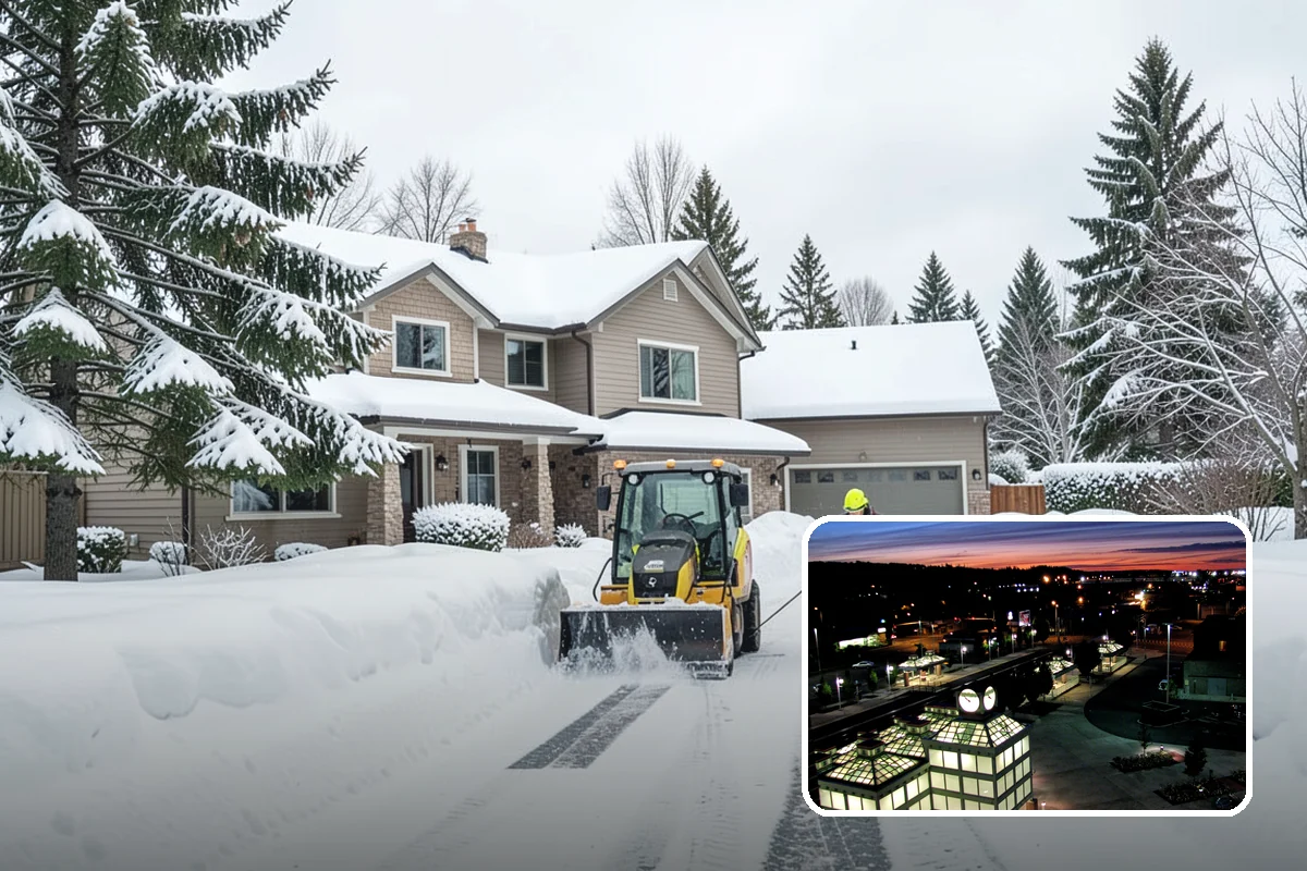 Gas Station Snow Plowing in Auburn, King County, WA - Fuel-island approaches cleared on a 24-hour basis