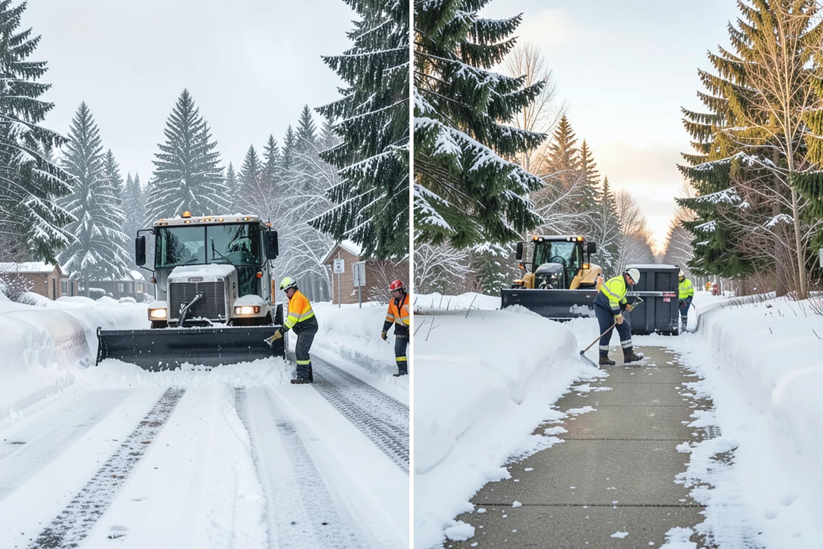 Gas Station Snow Plowing in Beaux Arts Village, King County, WA - Map the fuel islands, store lot, and tanker route for 24-hour priority