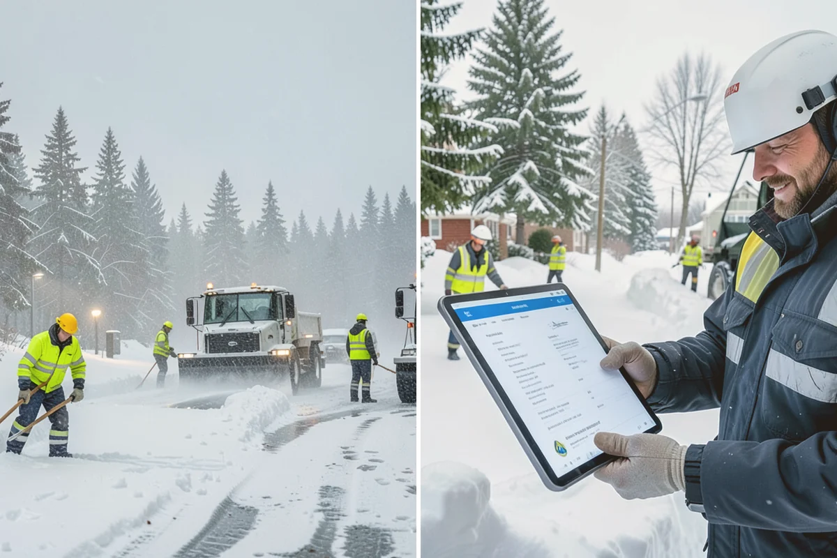 Gas Station Snow Plowing in Bellevue, King County, WA - Map the fuel islands, store lot, and tanker route for 24-hour priority