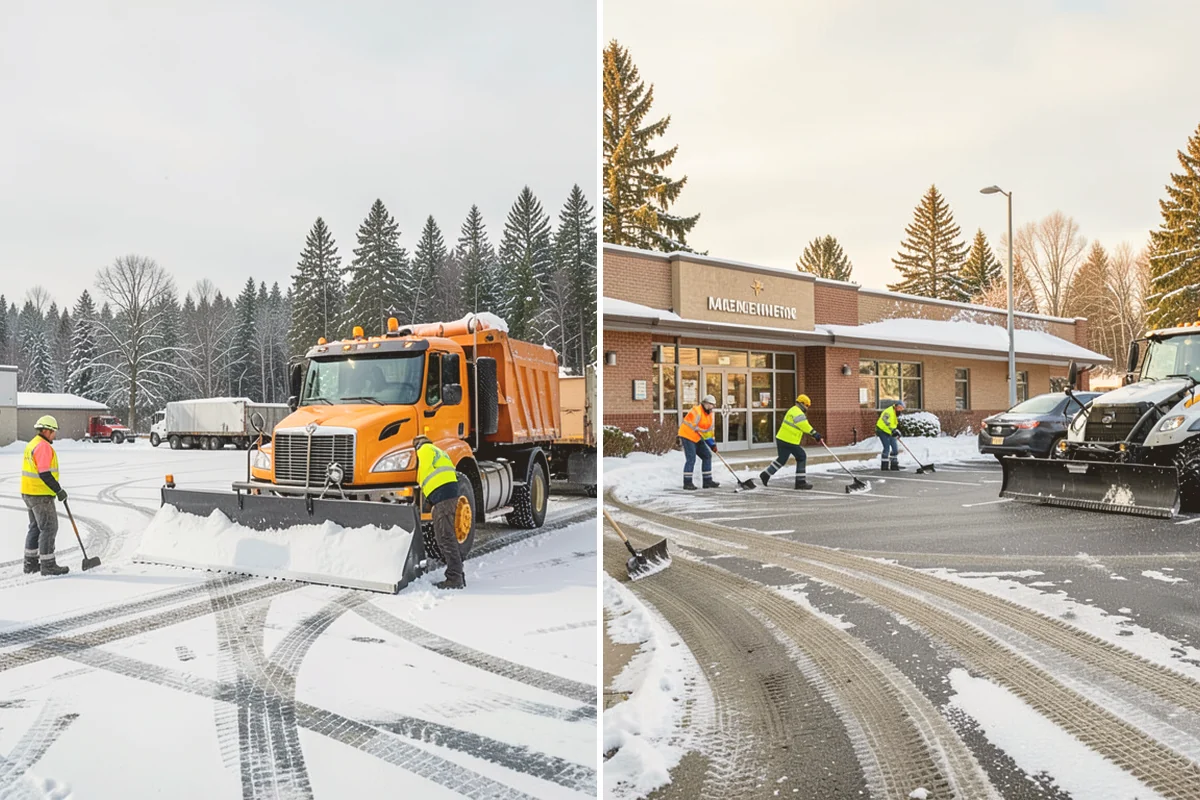 Gas Station Snow Plowing in Bothell, King County, WA - Map the fuel islands, store lot, and tanker route for 24-hour priority