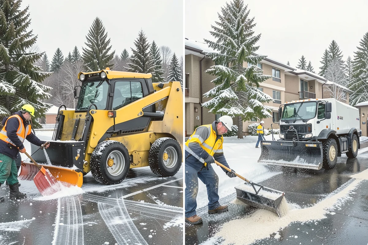 Gas Station Snow Plowing in Brier, Snohomish County, WA - Map the fuel islands, store lot, and tanker route for 24-hour priority