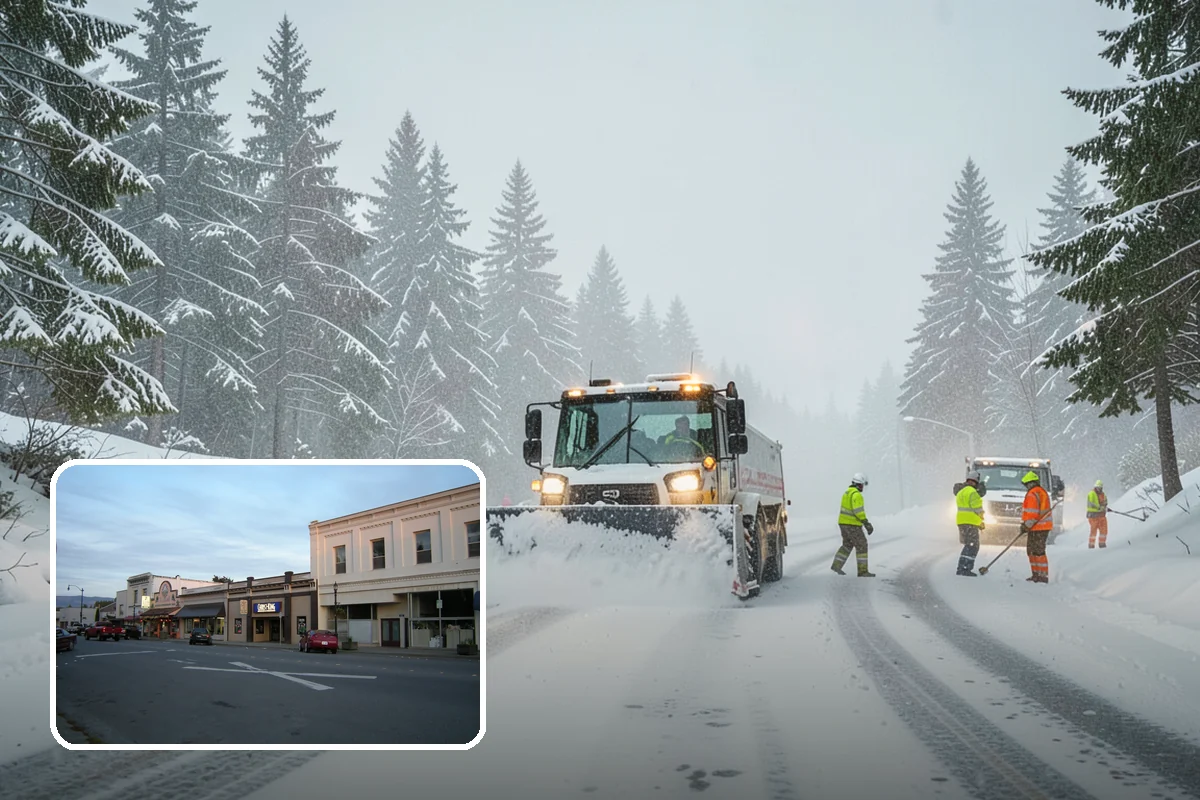 Gas Station Snow Plowing in Burlington, Skagit County, WA - Fuel-island approaches cleared on a 24-hour basis