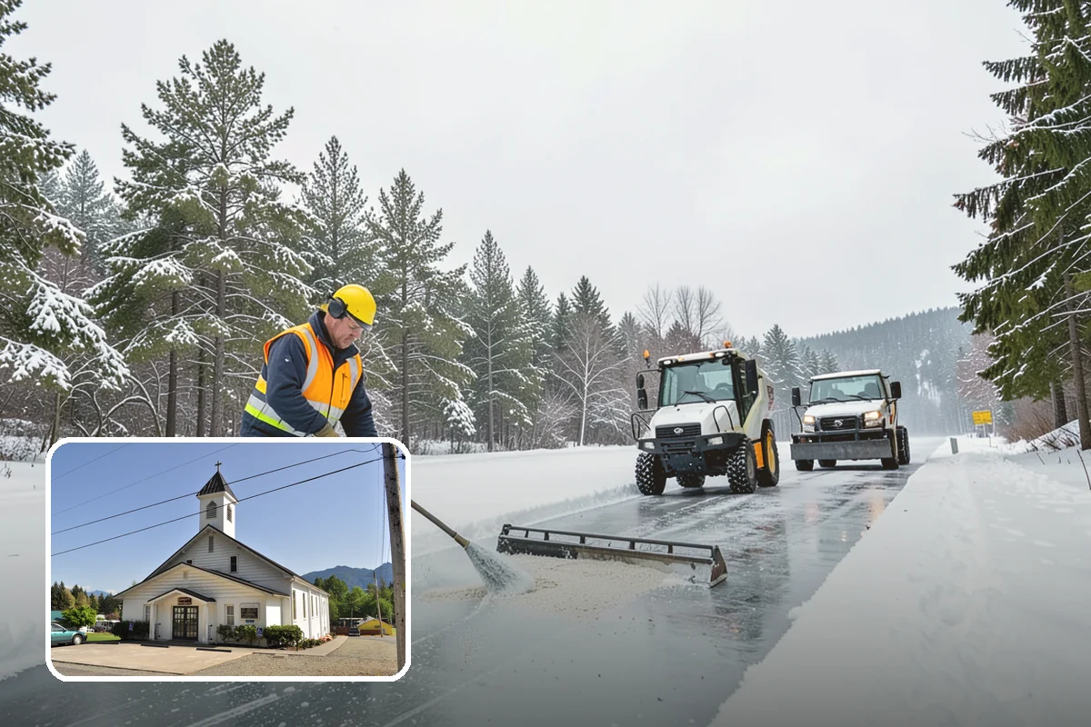 Gas Station Snow Plowing in Concrete, Skagit County, WA - Fuel-island approaches cleared on a 24-hour basis