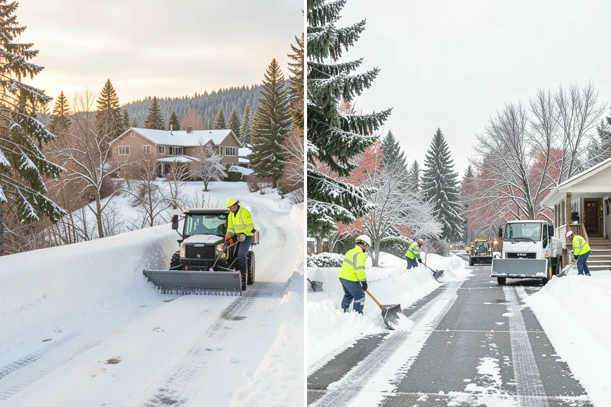 Gas Station Snow Plowing in Covington, King County, WA - Map the fuel islands, store lot, and tanker route for 24-hour priority