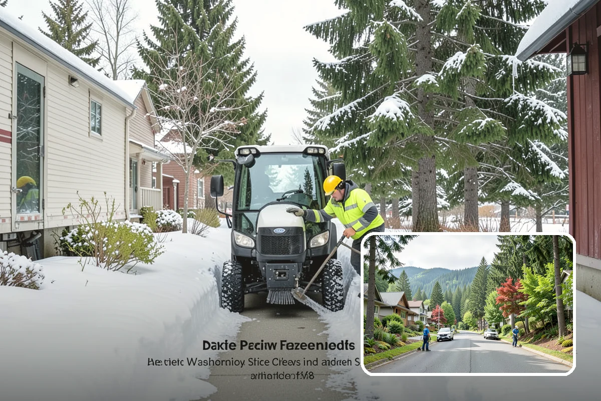 Gas Station Snow Plowing in Darrington, Snohomish County, WA - Fuel-island approaches cleared on a 24-hour basis