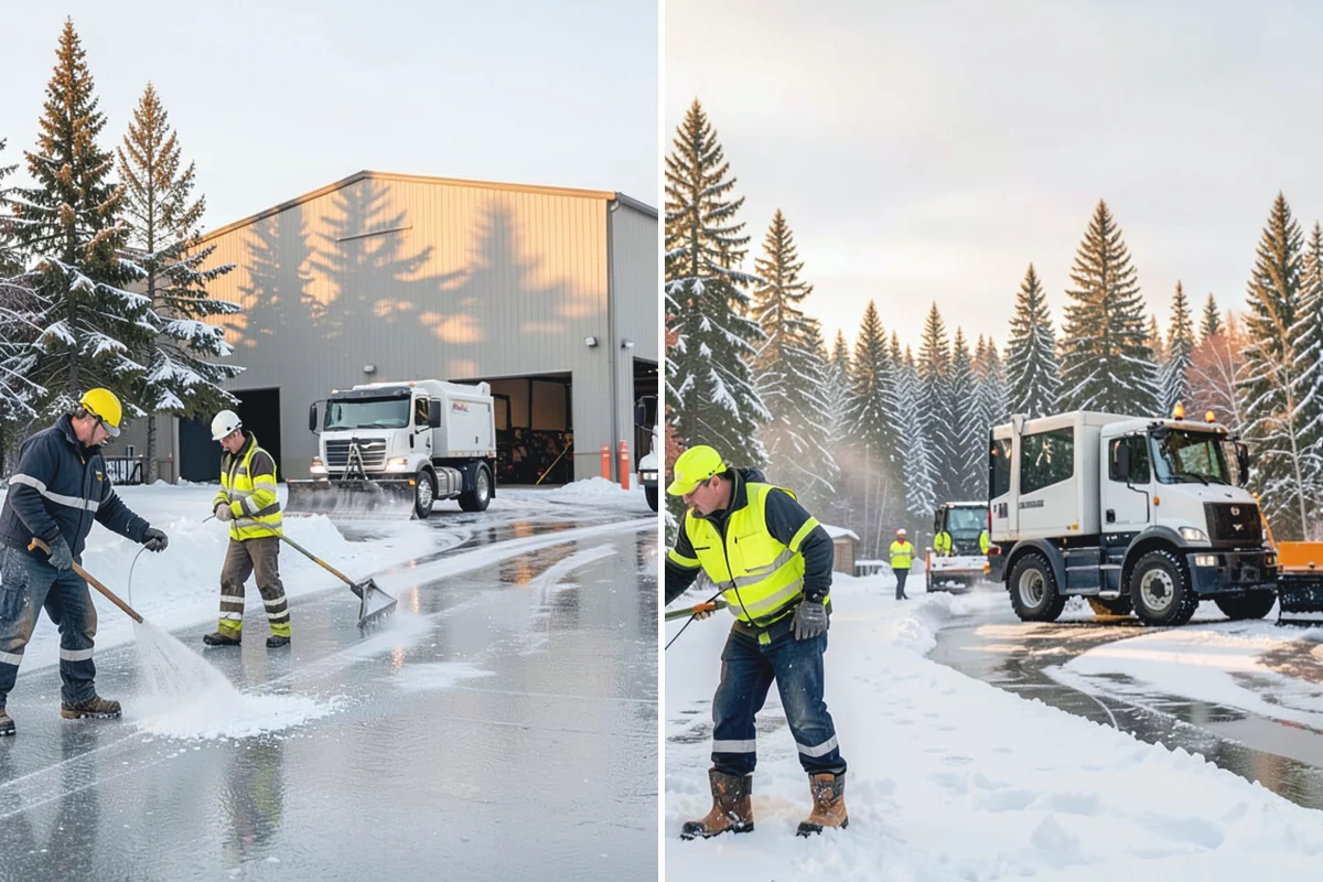 Gas Station Snow Plowing in Des Moines, King County, WA - Map the fuel islands, store lot, and tanker route for 24-hour priority