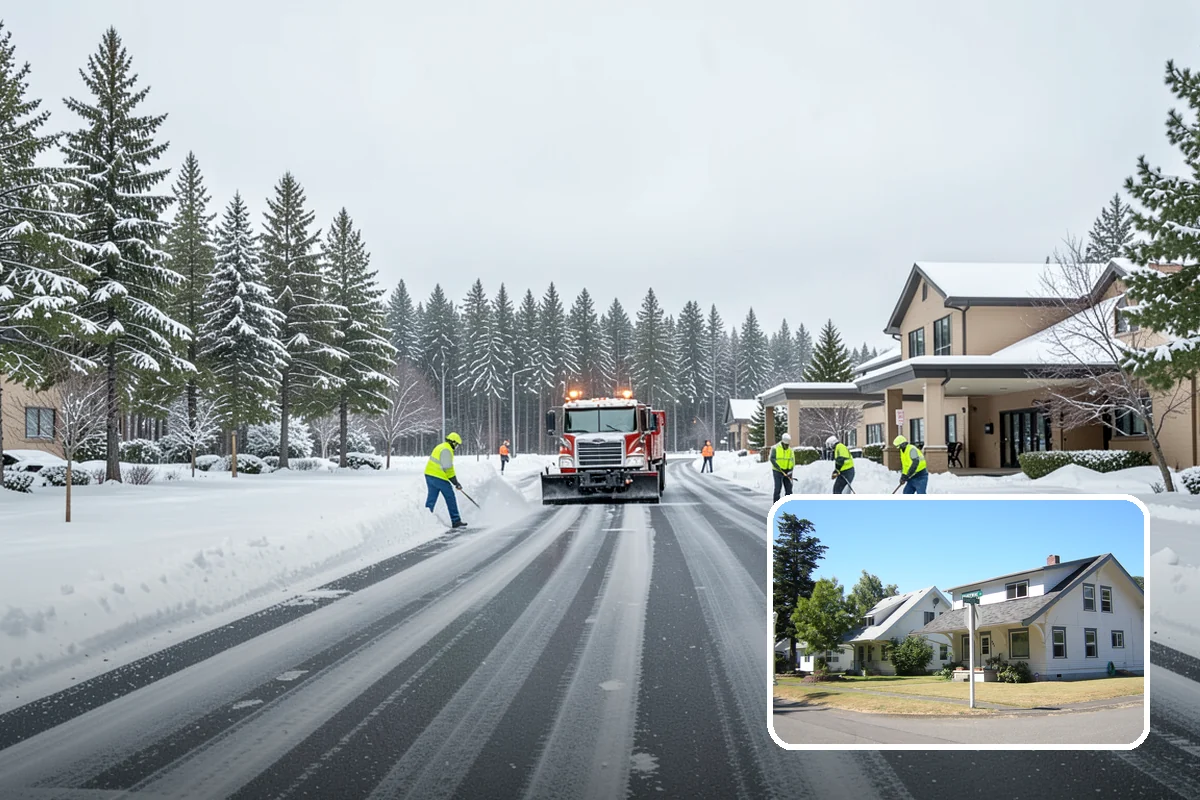 Gas Station Snow Plowing in DuPont, Pierce County, WA - Fuel-island approaches cleared on a 24-hour basis