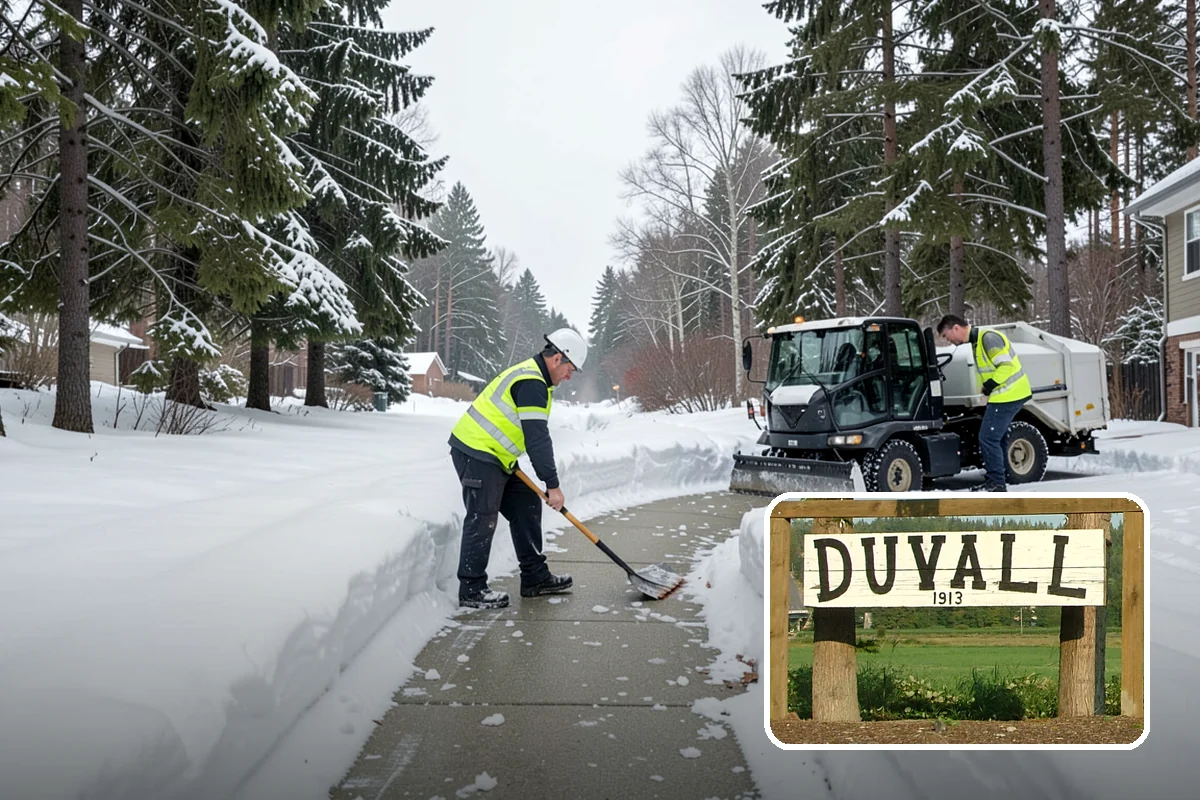 Gas Station Snow Plowing in Duvall, King County, WA - Fuel-island approaches cleared on a 24-hour basis