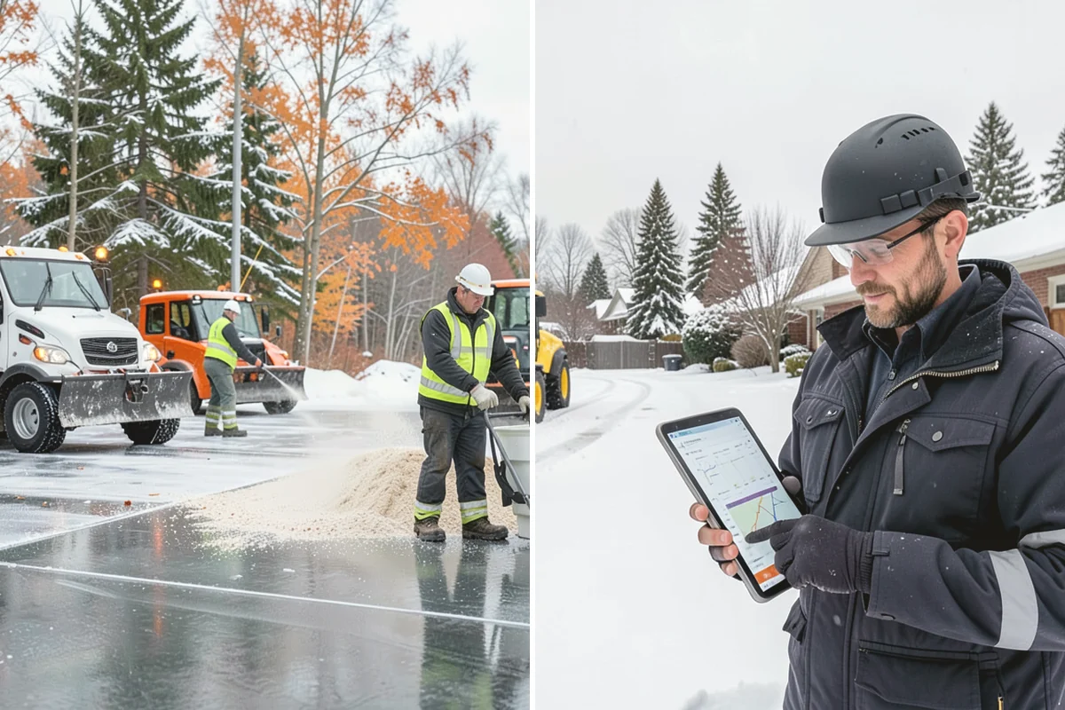 Gas Station Snow Plowing in Duvall, King County, WA - Map the fuel islands, store lot, and tanker route for 24-hour priority