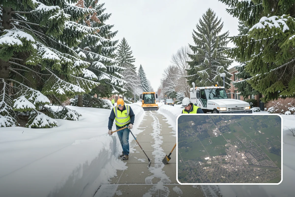 Gas Station Snow Plowing in Enumclaw, King County, WA - Fuel-island approaches cleared on a 24-hour basis