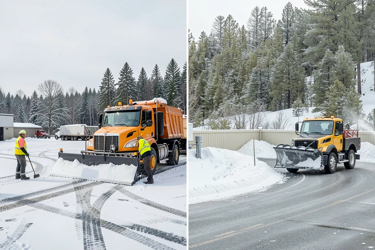 Gas Station Snow Plowing in Enumclaw, King County, WA - Map the fuel islands, store lot, and tanker route for 24-hour priority