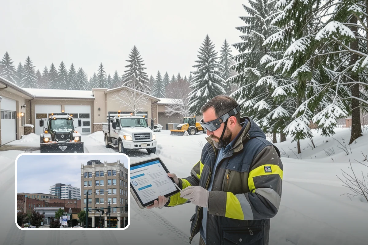 Gas Station Snow Plowing in Everett, Snohomish County, WA - Fuel-island approaches cleared on a 24-hour basis