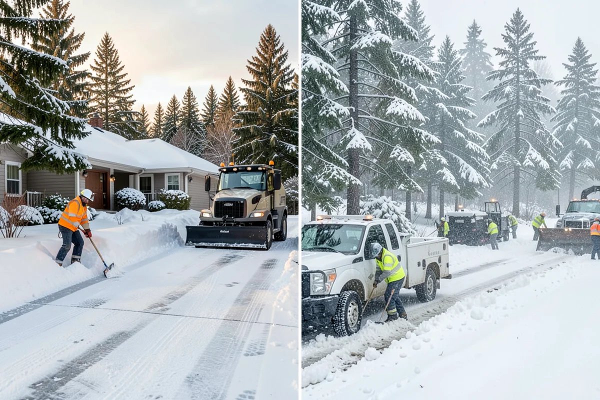 Gas Station Snow Plowing in Fircrest, Pierce County, WA - Map the fuel islands, store lot, and tanker route for 24-hour priority