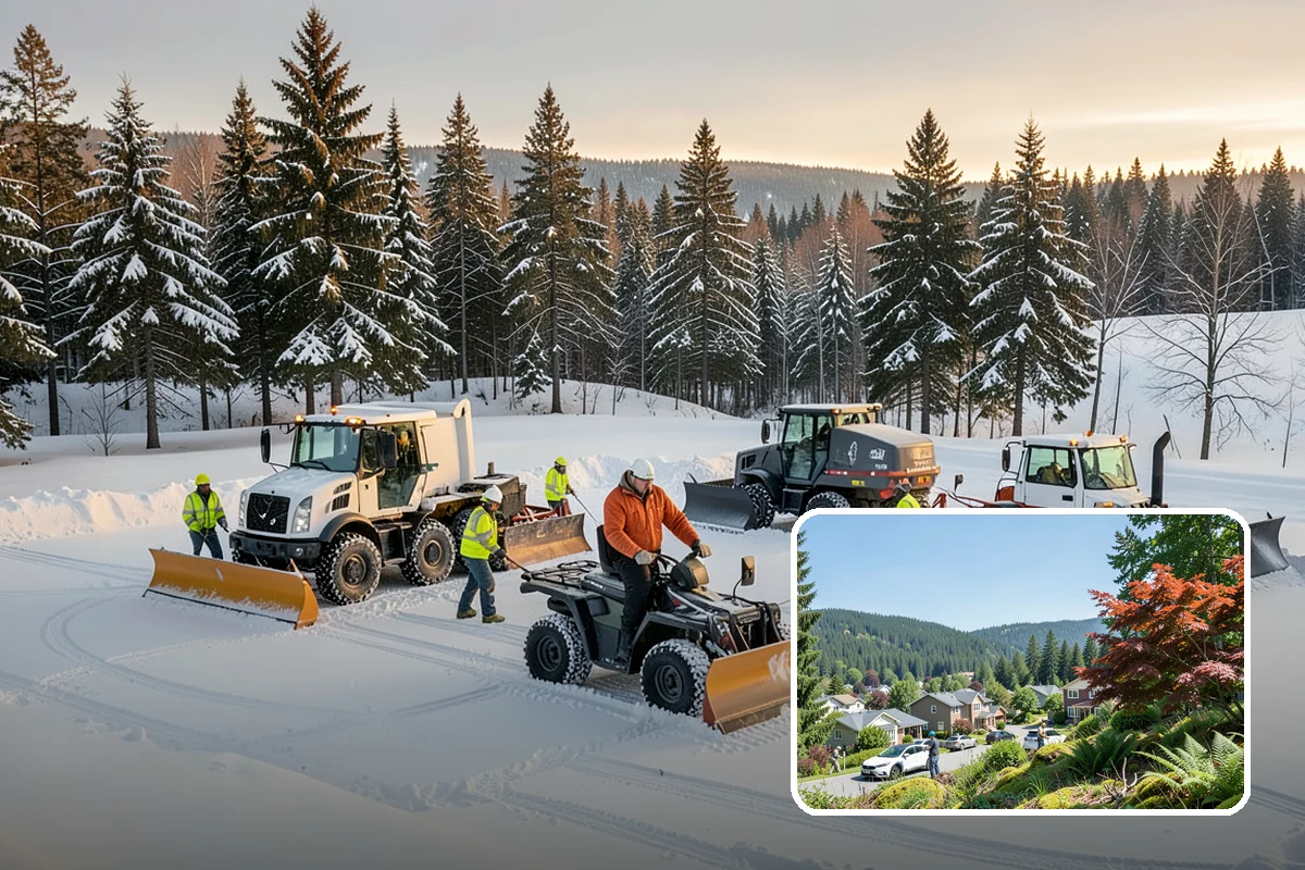 Gas Station Snow Plowing in Index, Snohomish County, WA - Fuel-island approaches cleared on a 24-hour basis
