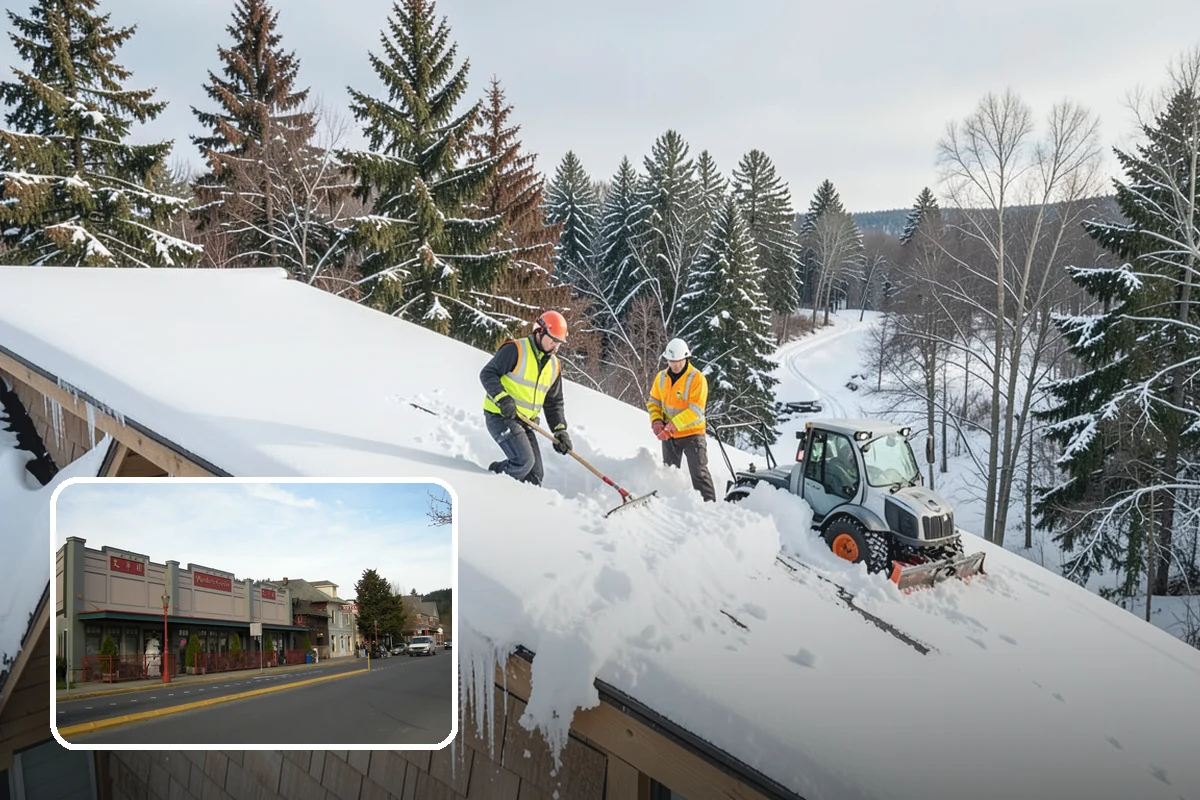 Gas Station Snow Plowing in Issaquah, King County, WA - Fuel-island approaches cleared on a 24-hour basis