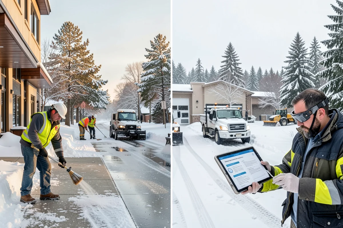 Gas Station Snow Plowing in Lake Forest Park, King County, WA - Map the fuel islands, store lot, and tanker route for 24-hour priority