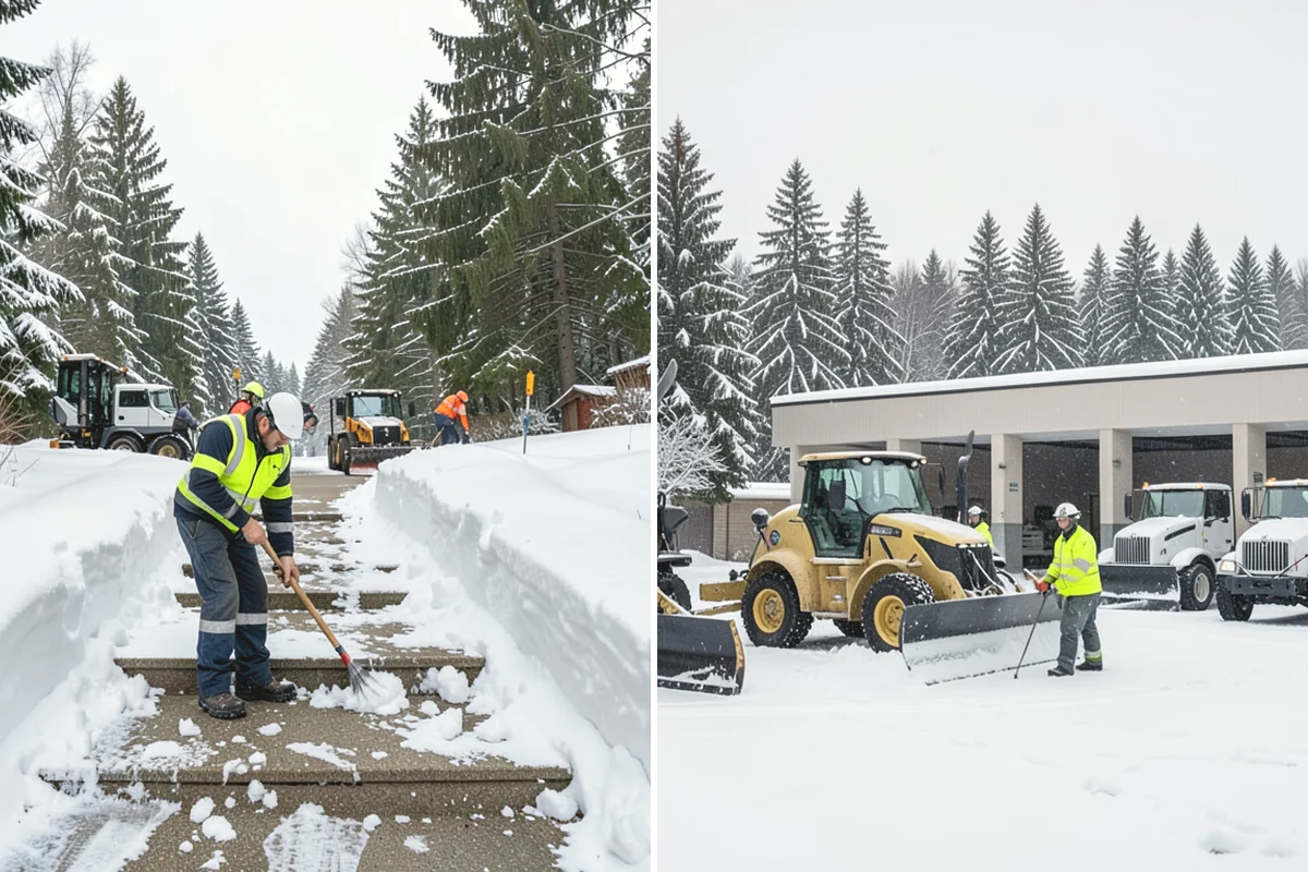 Gas Station Snow Plowing in Lake Stevens, Snohomish County, WA - Map the fuel islands, store lot, and tanker route for 24-hour priority