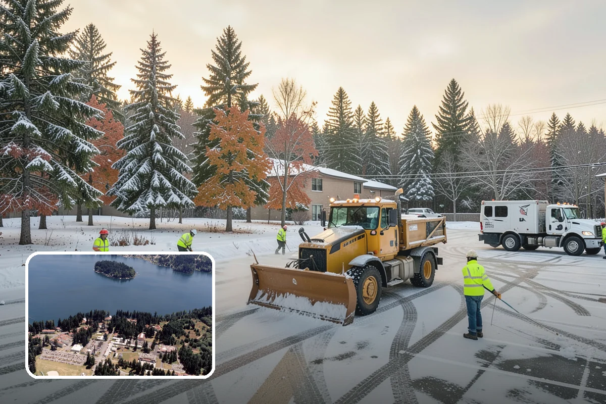 Gas Station Snow Plowing in Lakewood, Pierce County, WA - Fuel-island approaches cleared on a 24-hour basis