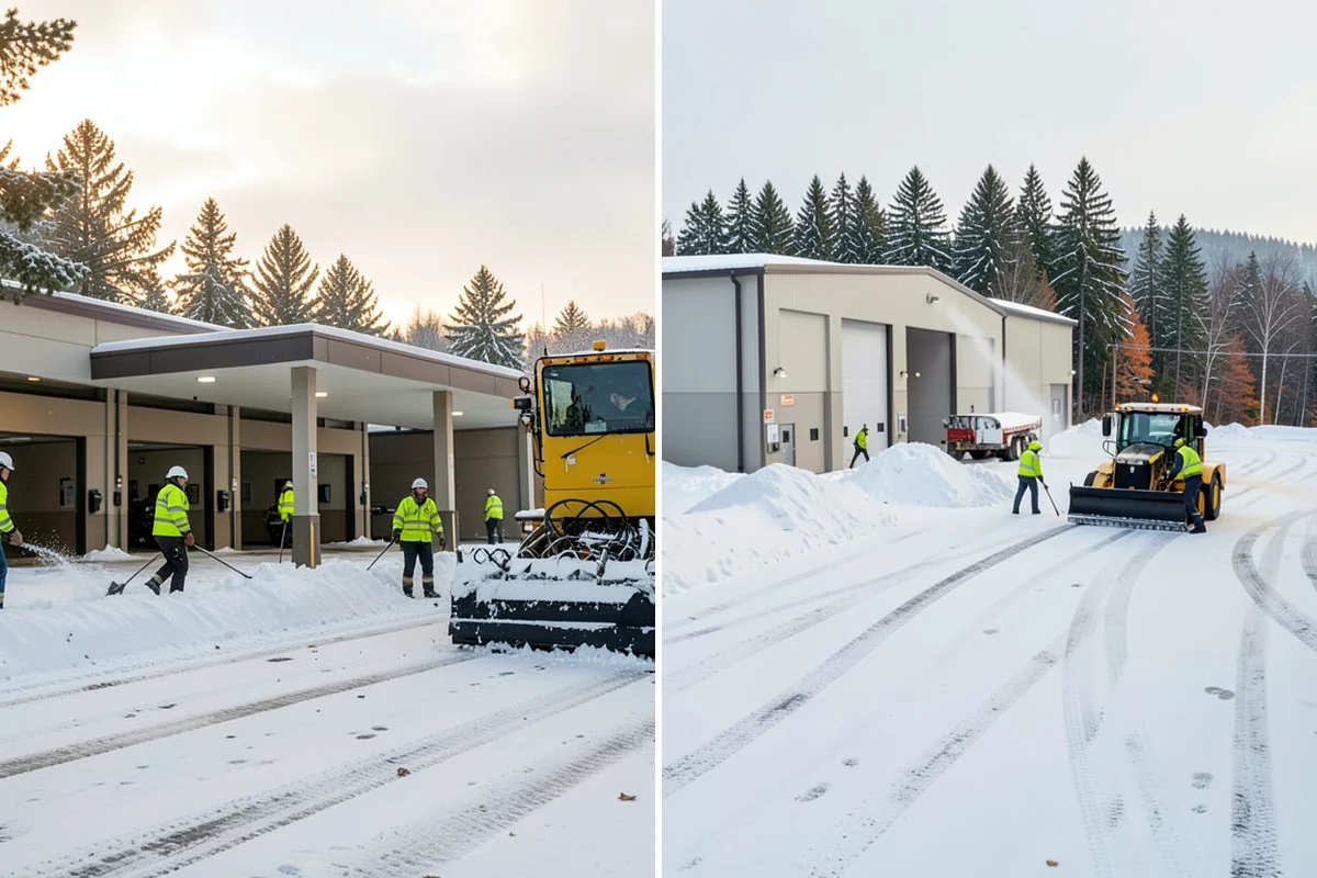 Gas Station Snow Plowing in Lakewood, Pierce County, WA - Map the fuel islands, store lot, and tanker route for 24-hour priority