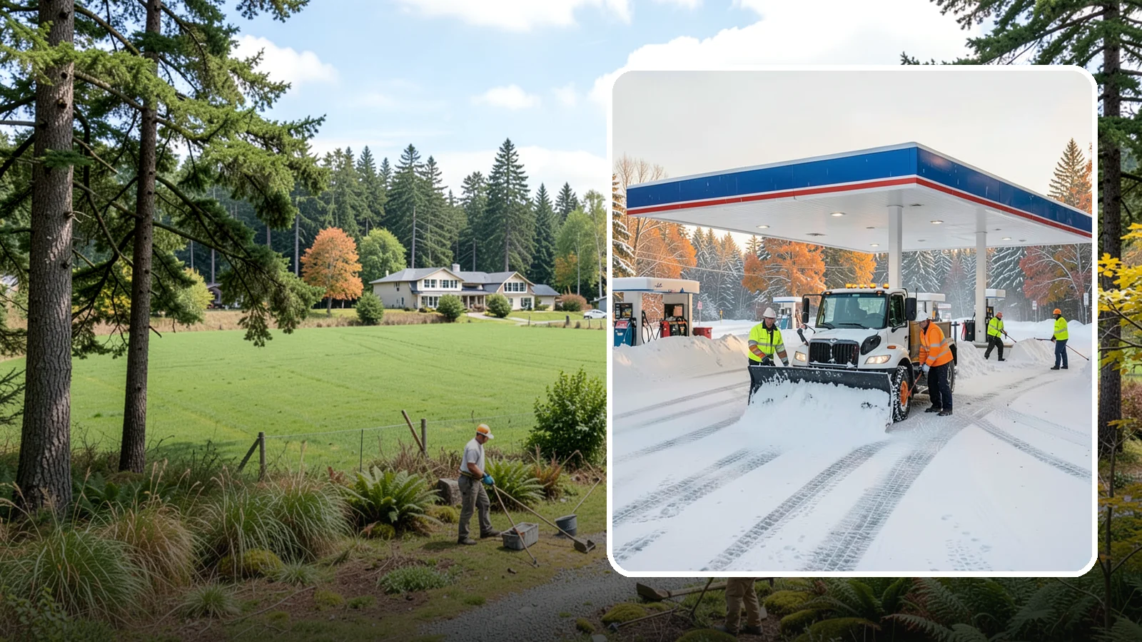 Gas Station Snow Plowing in Lyman, Skagit County, WA - We plow gas station lots and fuel islands around the clock so drivers fuel up safely no matter when the snow falls.