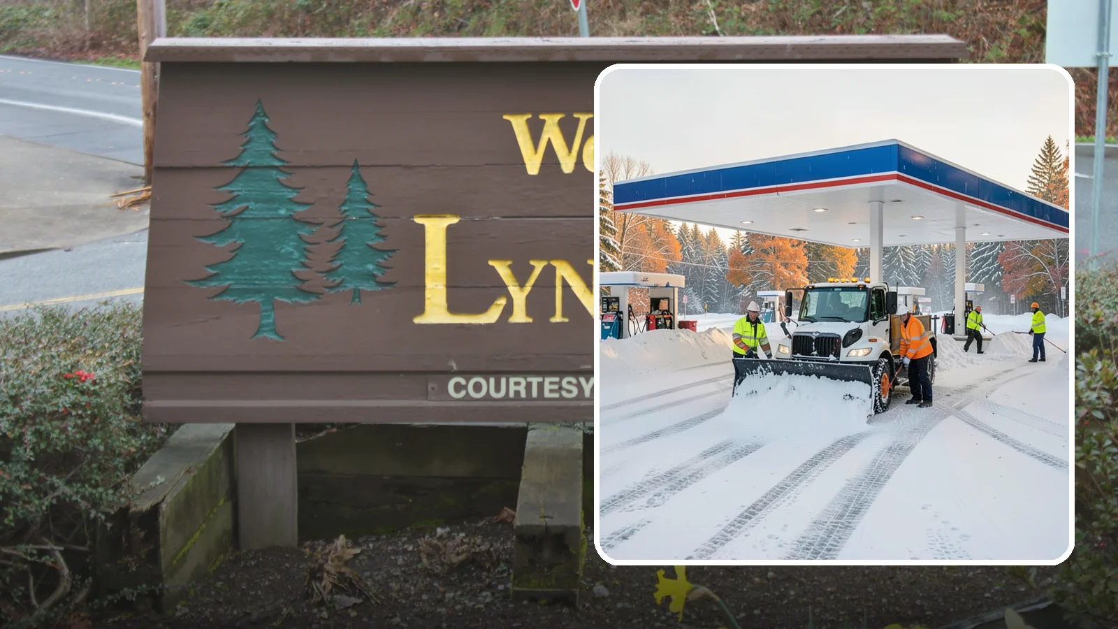 Gas Station Snow Plowing in Lynnwood, Snohomish County, WA - We plow gas station lots and fuel islands around the clock so drivers fuel up safely no matter when the snow falls.