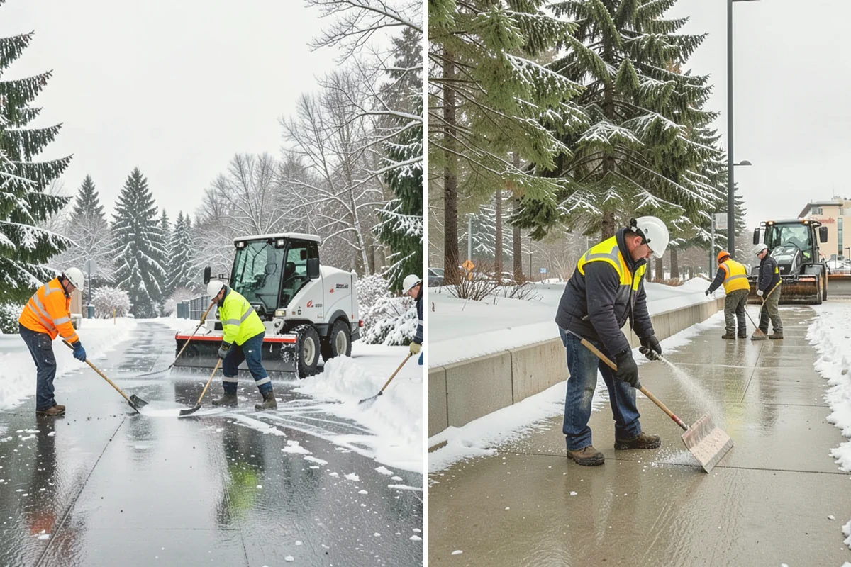 Gas Station Snow Plowing in Lynnwood, Snohomish County, WA - Map the fuel islands, store lot, and tanker route for 24-hour priority