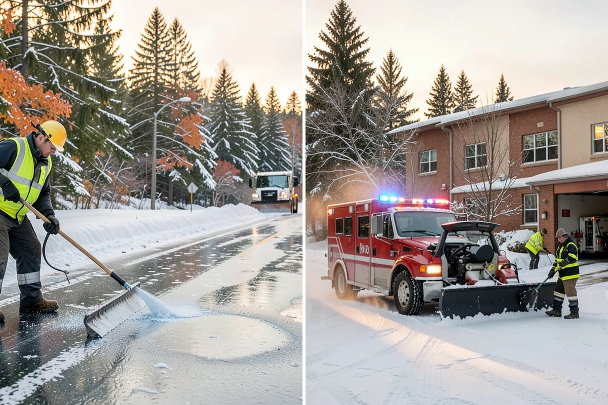 Gas Station Snow Plowing in Maple Valley, King County, WA - Map the fuel islands, store lot, and tanker route for 24-hour priority