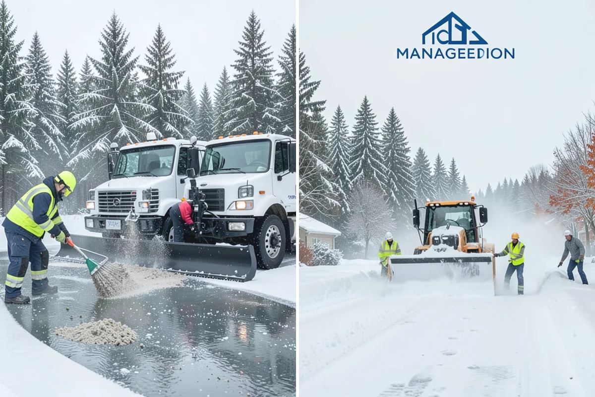 Gas Station Snow Plowing in Marysville, Snohomish County, WA - Map the fuel islands, store lot, and tanker route for 24-hour priority