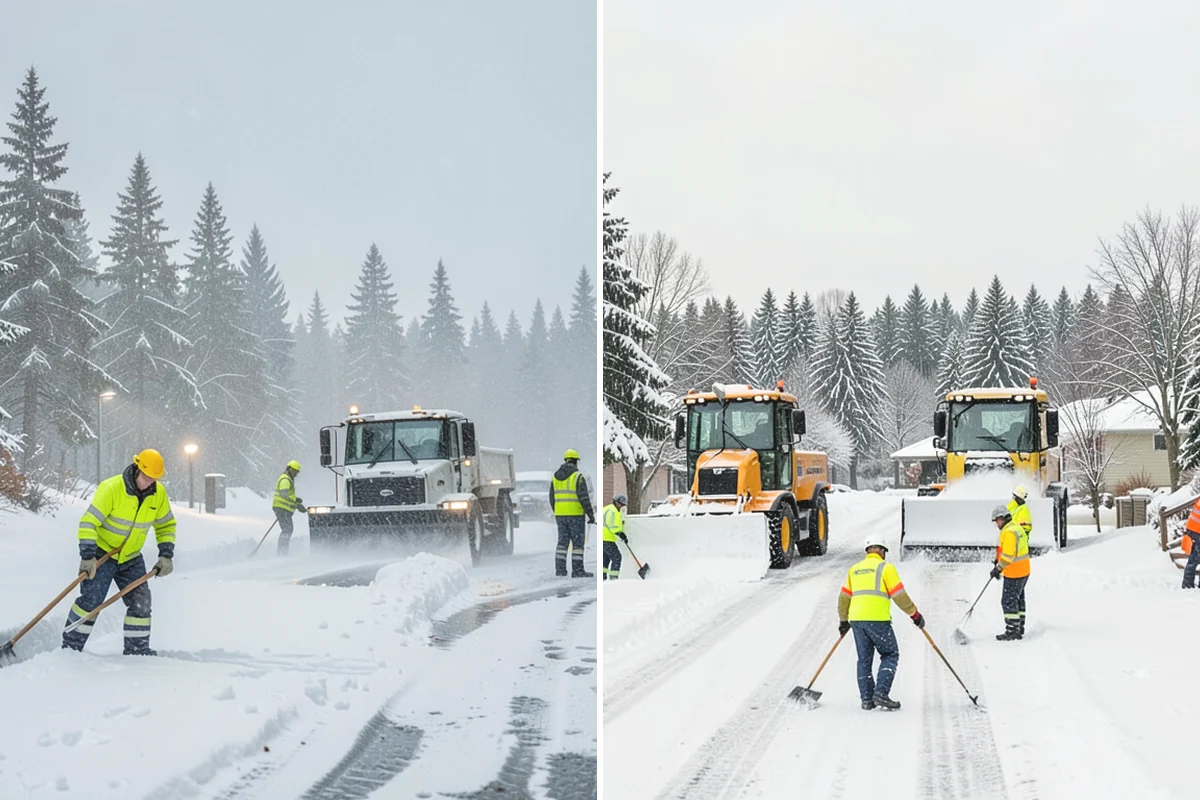 Gas Station Snow Plowing in Mill Creek, Snohomish County, WA - Map the fuel islands, store lot, and tanker route for 24-hour priority