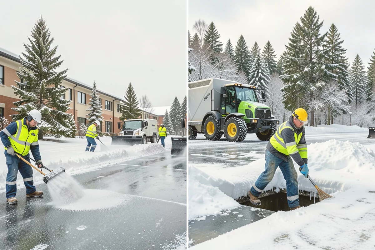 Gas Station Snow Plowing in Milton, King County, WA - Map the fuel islands, store lot, and tanker route for 24-hour priority