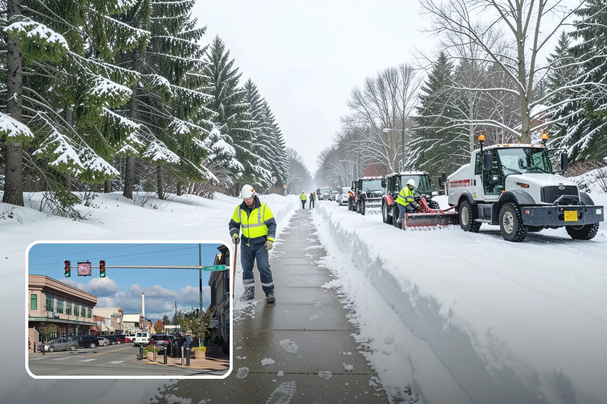 Gas Station Snow Plowing in Monroe, Snohomish County, WA - Fuel-island approaches cleared on a 24-hour basis