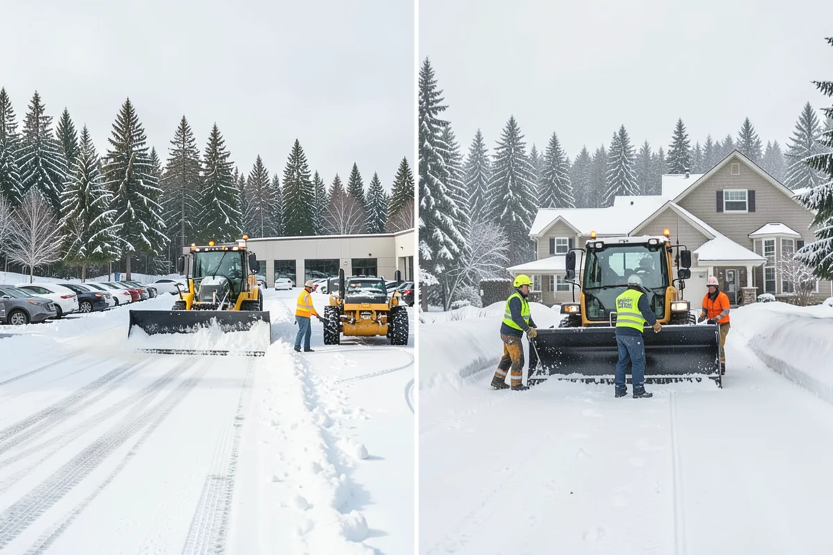 Gas Station Snow Plowing in Monroe, Snohomish County, WA - Map the fuel islands, store lot, and tanker route for 24-hour priority