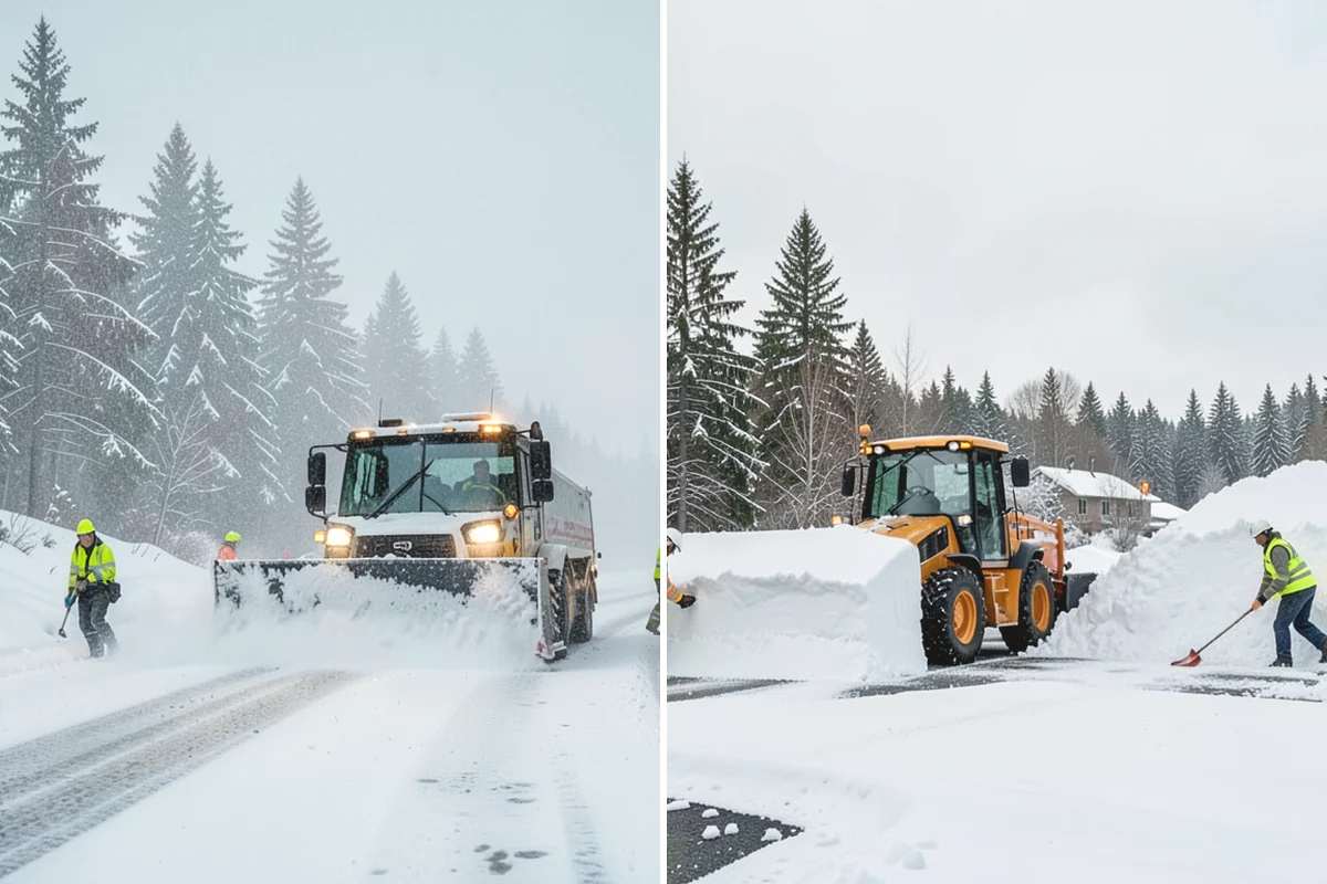 Gas Station Snow Plowing in Mountlake Terrace, Snohomish County, WA - Map the fuel islands, store lot, and tanker route for 24-hour priority