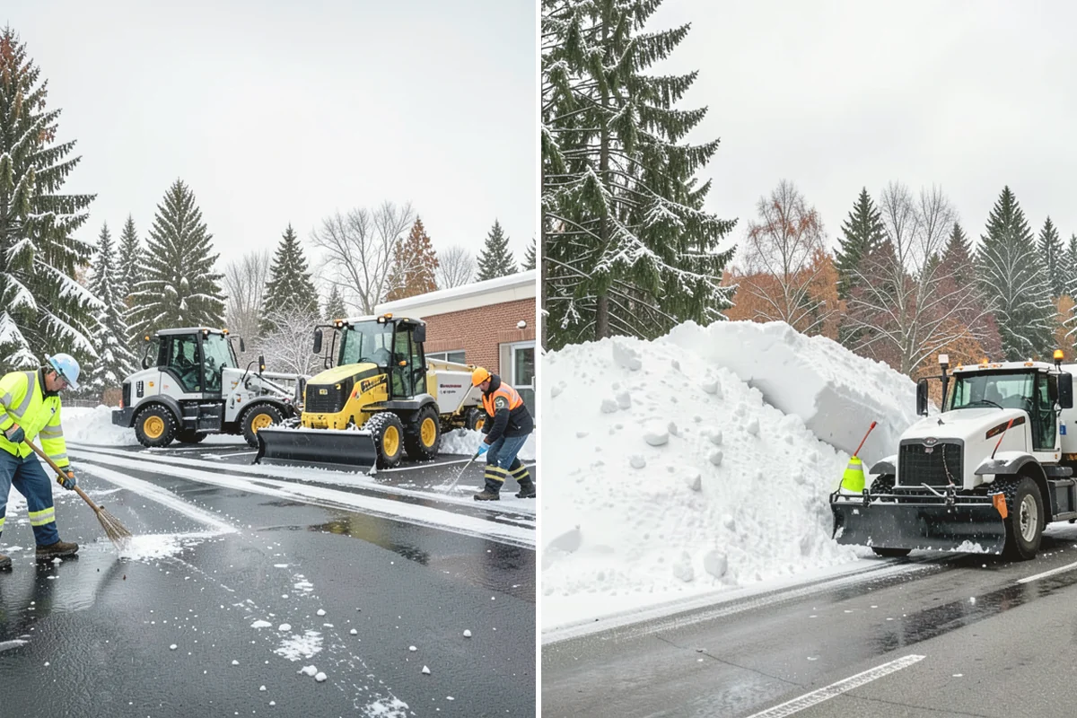 Gas Station Snow Plowing in Mukilteo, Snohomish County, WA - Map the fuel islands, store lot, and tanker route for 24-hour priority